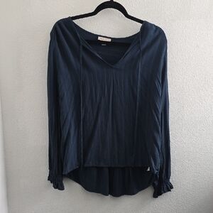 Knox Rose Deep Blue V-Neck Blouse